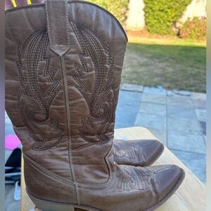 Brown Leather Cowboy Boots